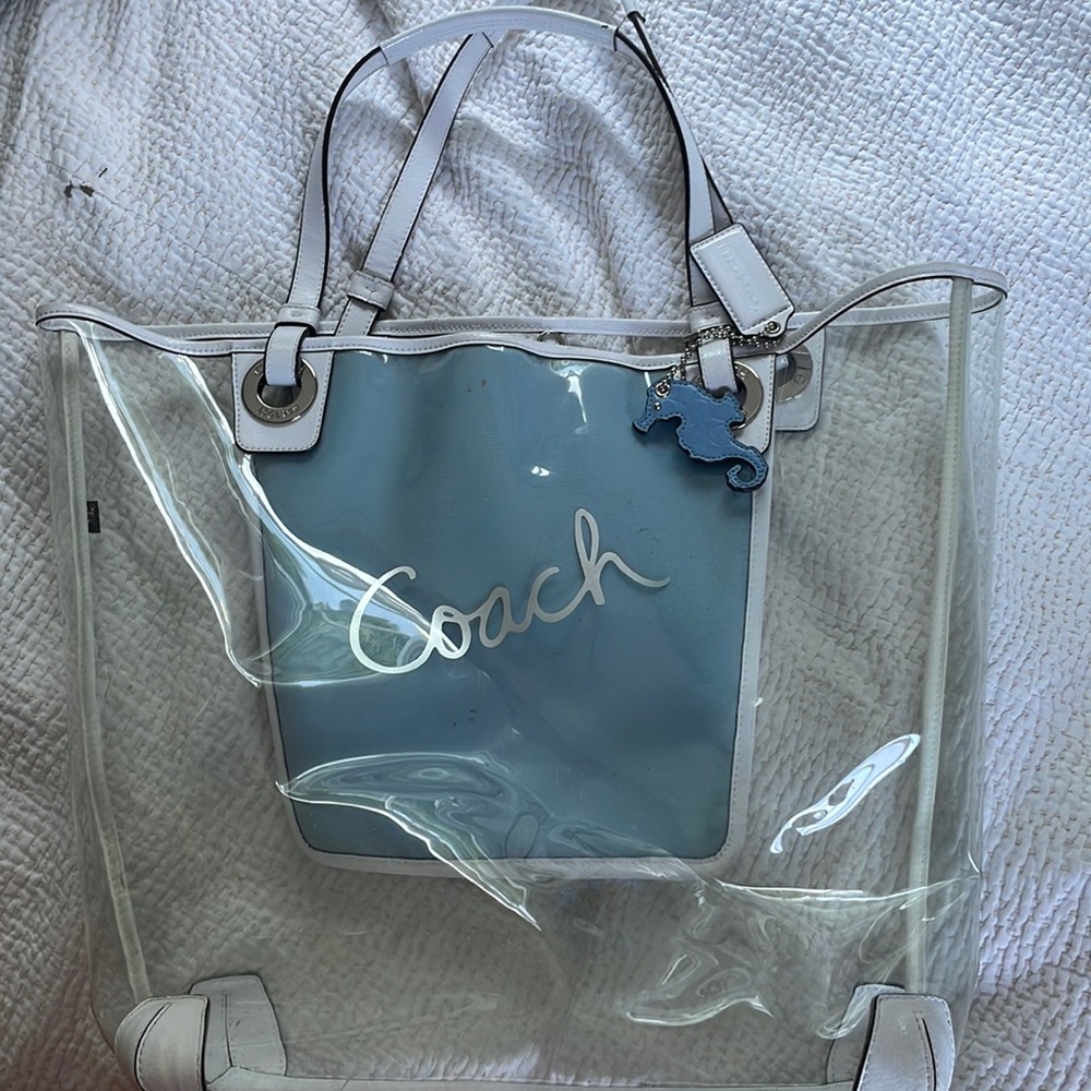 COACH CLEAR PLASTIC BEACH TOTE